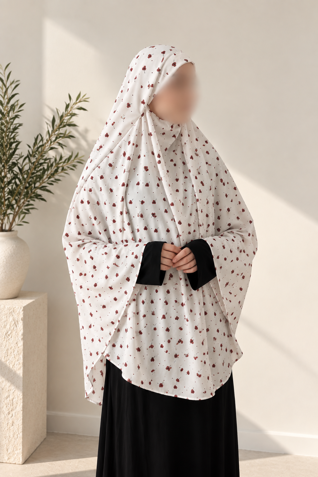 Khimar trèfle rouge 🌹