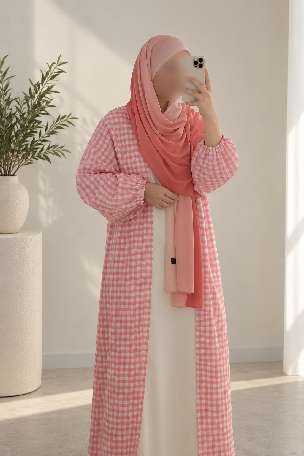 Kimono Vichy rose 🦢