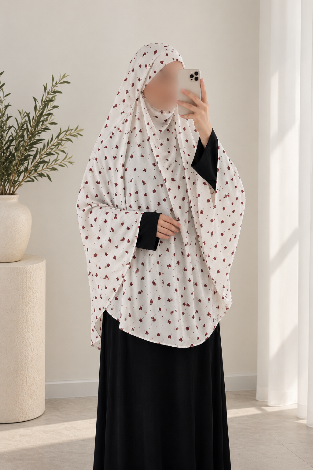 Khimar trèfle rouge 🌹