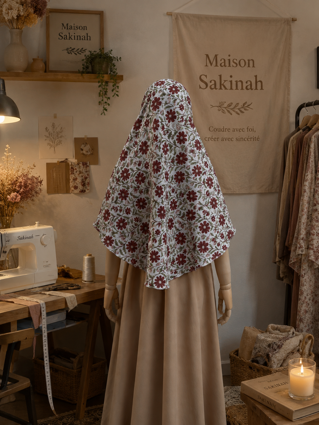 Khimar fleuri matcha 🍵