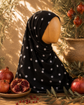 Khimar noir à pois blanc