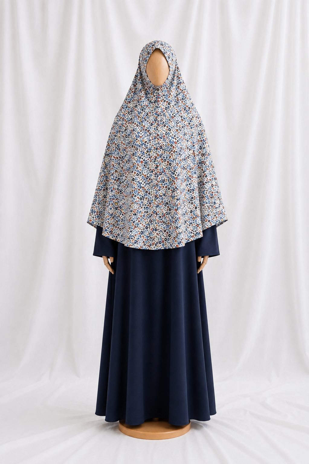 Ensemble abaya & khimar en gaze de coton fleuris 🪻