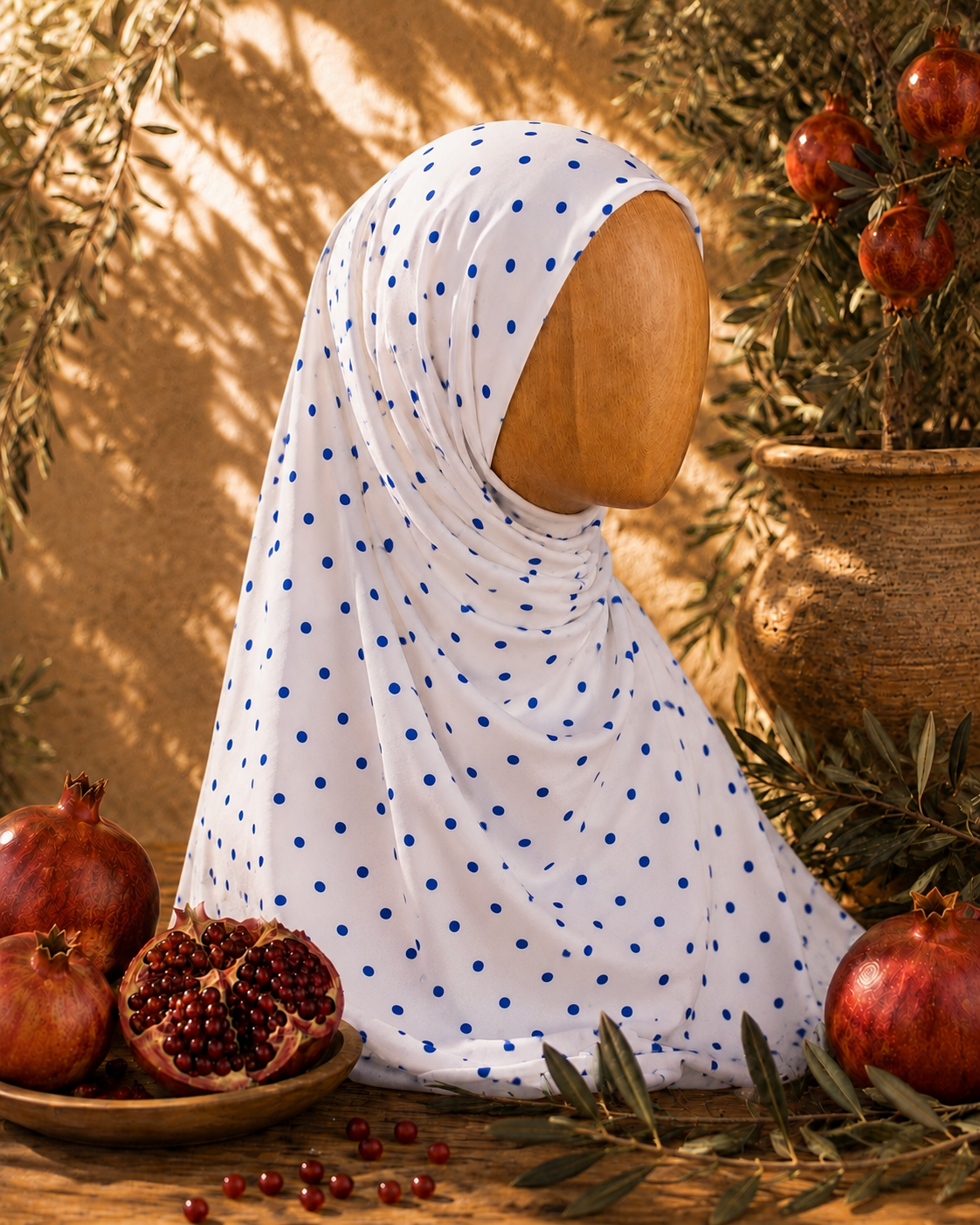 Khimar pois bleu roi 🔵