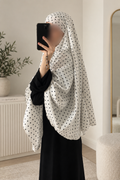 Khimar blanc à pois noir ♠️