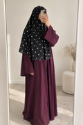 Khimar noir à pois blanc